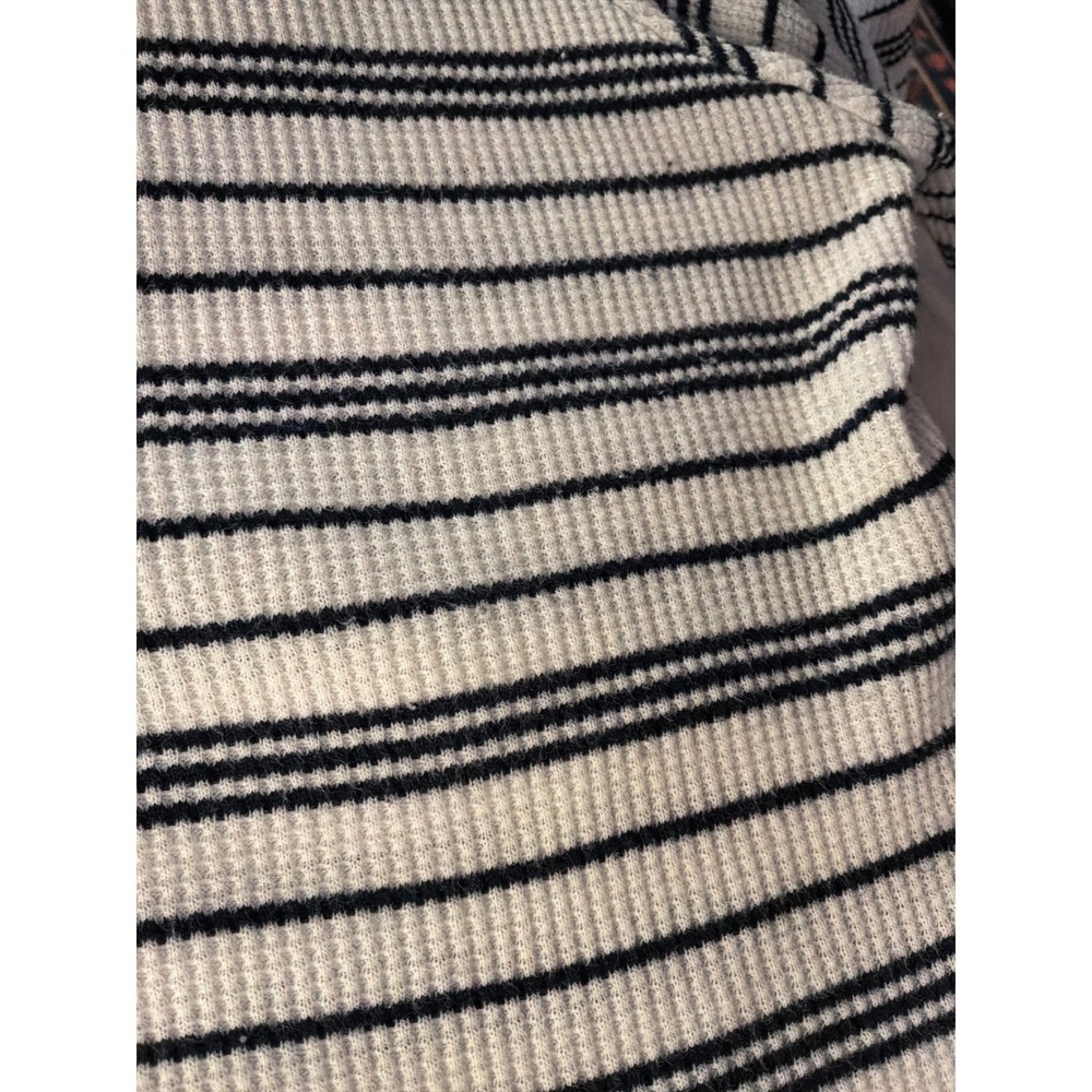 Maeve by Anthropologie Medium Striped Waffle Knit Peplum Top Soft Casual Boho - Picture 7 of 9